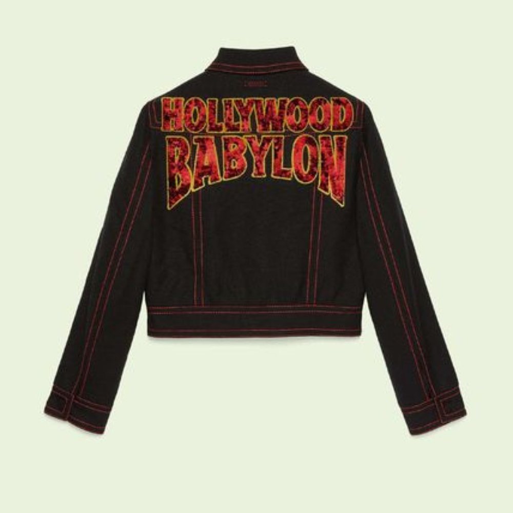 Gucci Hollywood Babylon Denim Jacket in Black NEW W TAGS